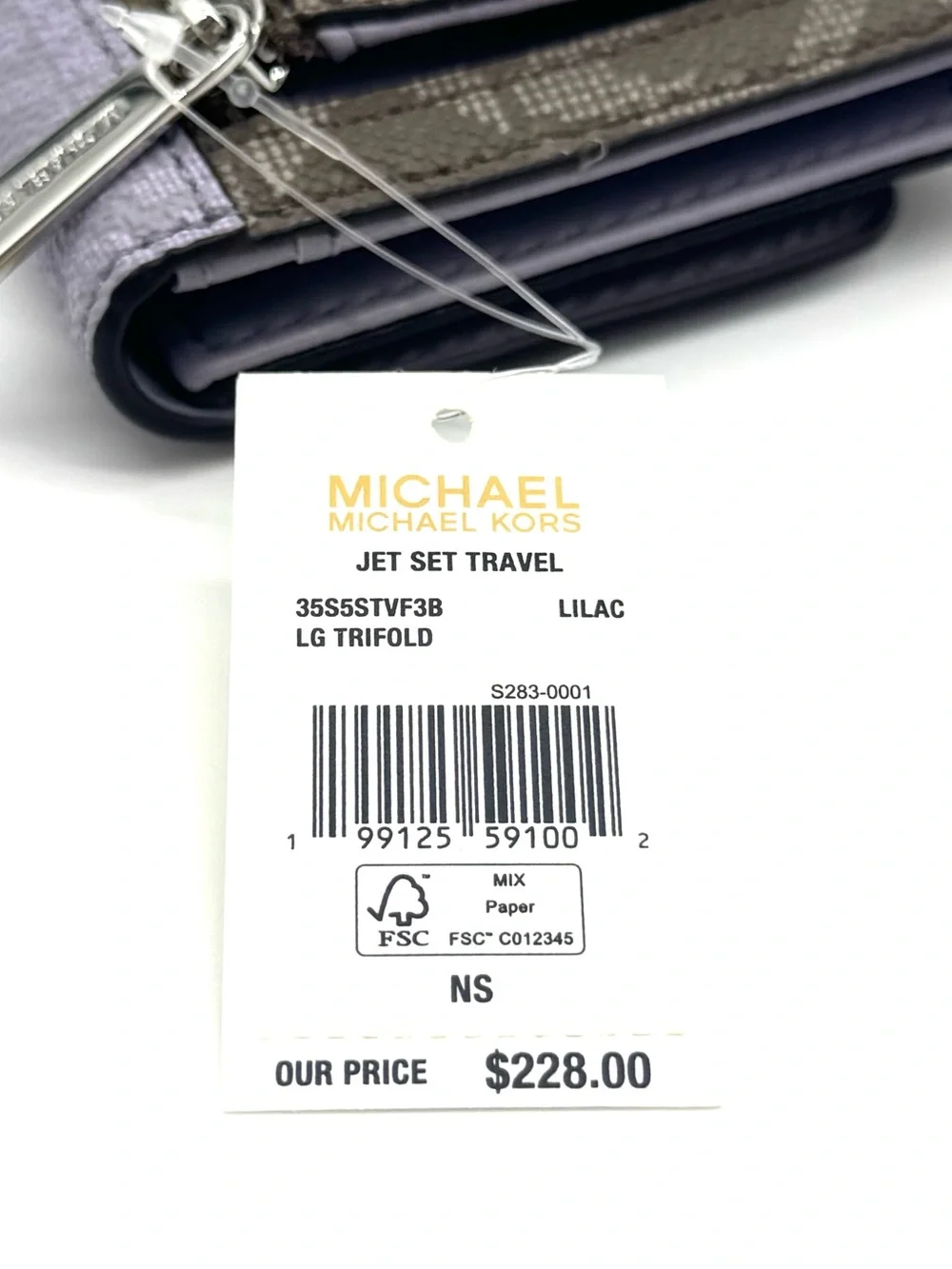 Michael Kors Large Jet Set Travel Trifold Wallet - Lilac